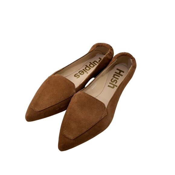 Hush Puppies Womens Brown Suede Slip On Pointed Toe Flats Shoes Size 9.5M NEW - Picture 1 of 16